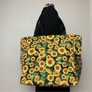 Large Lightweight Multipurpose Tote Sun Flower Print Beach Travel Bag NWT